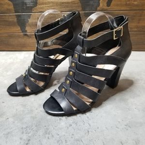 AUDREY BROOKE | Jasmine Strappy Black Sandal Heel